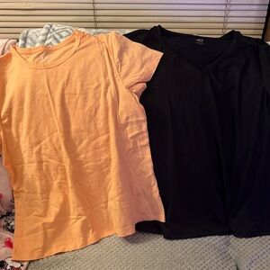 Time and Tru Orange T-Shirt and Athletic Works black shirt.